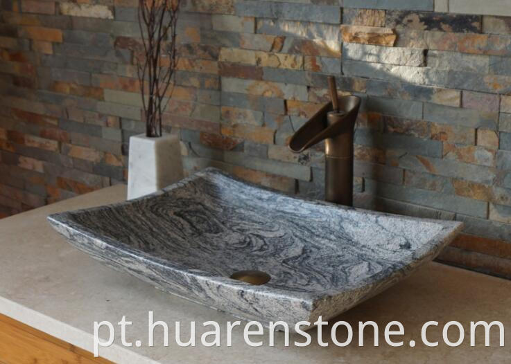 grey stone vessel sinks